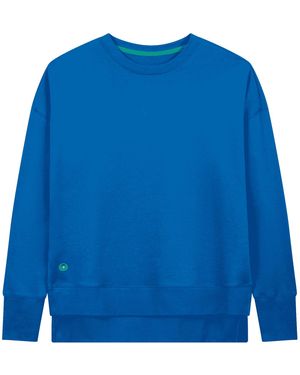 Lounge Organic Cotton Longline Sweatshirt Bright - Blue