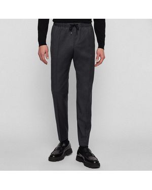 BOSS Dark Banks Wool Trousers - Black