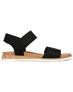 Skechers Desert Kiss Low-Top Look Flat Sandals - Black
