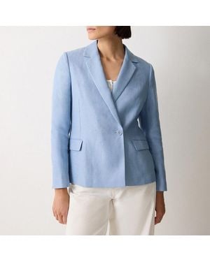 Jigsaw Maree Irish Linen Shorts Blazer - Blue