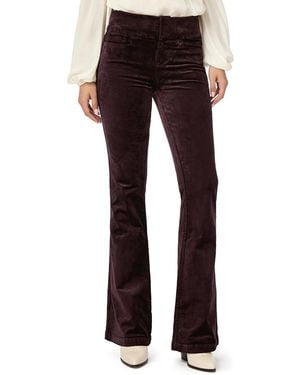 PAIGE Cherry Lou Lou Velvet Clean Front Trousers - Brown