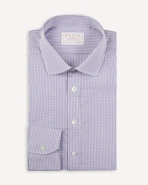 Thomas Pink Tailored Fit And Check Formal Shirt - Purple