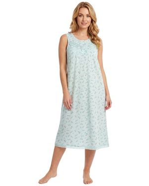 CAMILLE 100% Organic Cotton Sleeveless Nightdress - Blue