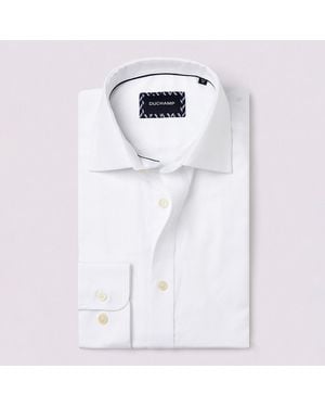 Duchamp Royal Herringbone Cotton Shirt - White