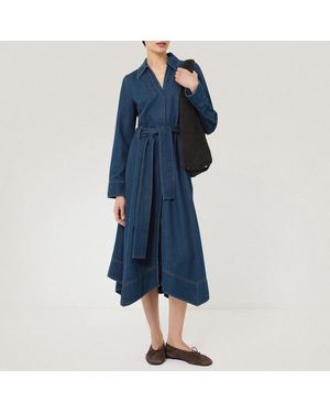 Jigsaw Fluid Denim Belted Shirt Dress - Blue