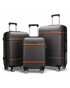 Infinity Luggage Charcoal Hard Shell Modern Suitcase - Black