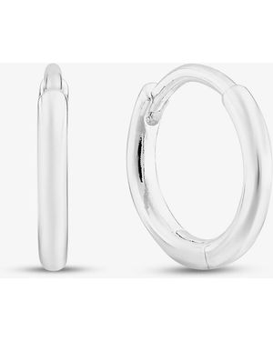 T.H.Baker Sterling Plain 12Mm Hoop Earrings E6350 - White