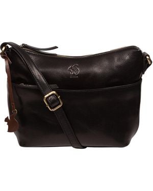 Conkca 'Merrill' Leather Cross Body Bag - Black