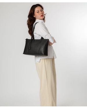 NiNa Amora 'Maria' Leather Tote Bag - White