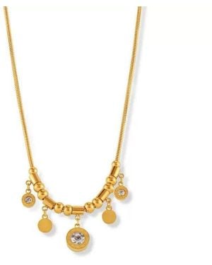 Luxe Tones Seraphina Luxe 18K Plated Charm Necklace - Metallic