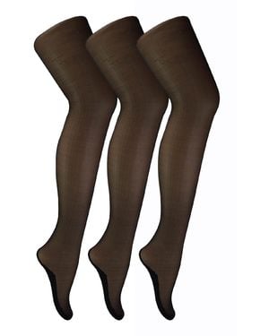 Sock Snob 3 Pair 40 Denier Seamed Ultra Sheen Ladies Tights With Line Up The Back - Brown