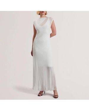 Ted Baker Celyina Engineered Sheer Detail Dress - White