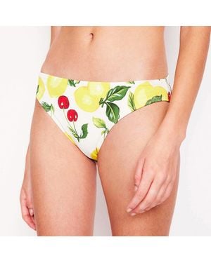 Boden Ivory Cherries And Lemons Classic Bikini Bottoms - Green