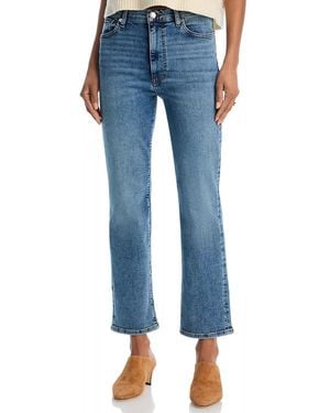 FRAME Mid High Rise Straight Stretch Jeans - Blue