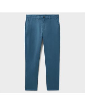 Crew Slim Cotton Blend Chino Trousers - Blue