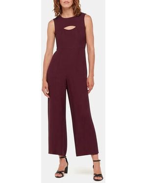 Whistles Burgundy Harley Cut Out Jumpsuit - Red