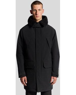 Lyle & Scott Heavyweight Faux Shearling Collar Parka - Black