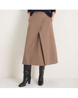 Wyse Check Romily Skirt - Natural