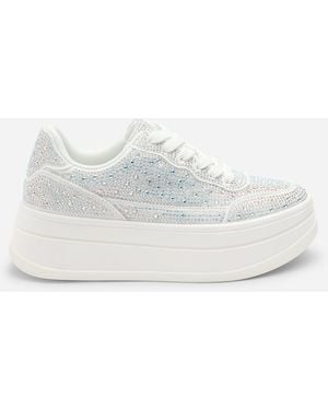 Where's That From Caia Wedge Lace-Up Trainer - White