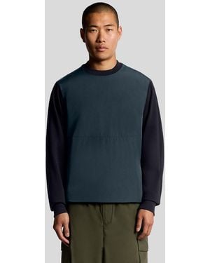 Lyle & Scott Half Raglan Hybrid Sweatshirt - Blue
