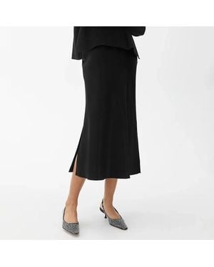 ARKET Bias Cut Satin Skirt - Black