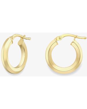 T.H.Baker 9Ct Bevelled Tube Hoop Earrings 120525127468 - Metallic
