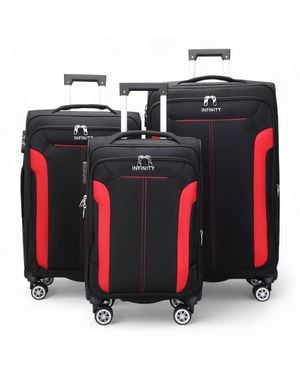 Infinity Luggage 8 Wheel Lightweight Suitcase Set Of 3 - Red