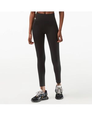 Lacoste High Waist Branded Leggings - Black