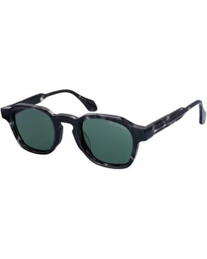 Infinity Leather De-Gamme Geometric Frame Square Polarized Sunglasses - Green