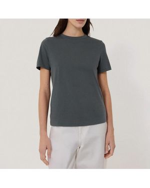 Jigsaw Charcoal Supima Cotton Crew Neck T-Shirt - Blue