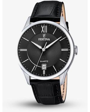 Festina Classics Leather Strap Watch F20426/3 - Black