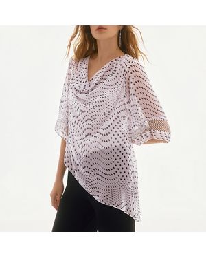 Joseph Ribkoff Polka Dot Asymmetrical Top - Multicolour