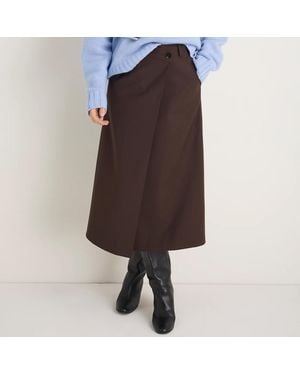Wyse Tara Wool Blend Skirt - Brown