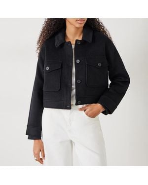 Hush Taylah Cropped Wool Jacket - Black