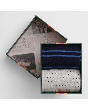 GANT Stripe And Mini Dot Socks 2 Pack - Blue