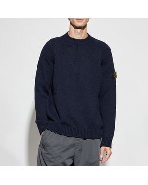 Stone Island Wool Blend Crew Jumper - Blue