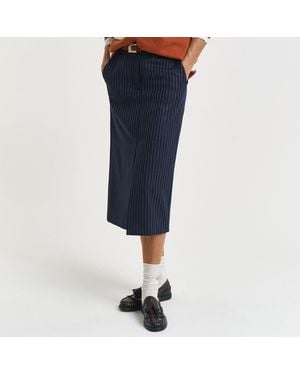 GANT Pinstripe Midi Skirt - Blue