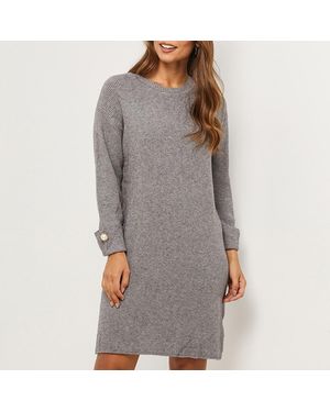 Sofiacashmere Ribbed Cashmere Blend Mini Dress - Grey