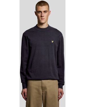 Lyle & Scott Relaxed Mock Neck Jumper - Blue