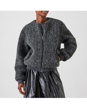 Hush Charcoal Miffy Faux Fur Jacket - Black