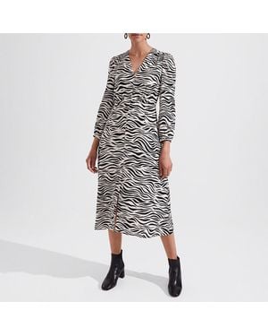 Hobbs Lois Embroidered Midi Dress in Blue | Lyst UK