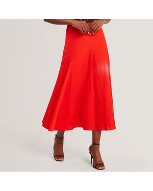 Ted Baker Zanzah Cotton Poplin Midi Skirt - Red