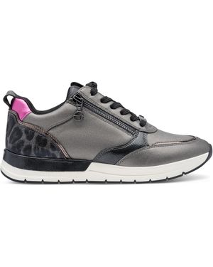 Tamaris Pewter Fashion Lace-Up Zipped Trainers Trainers - Grey