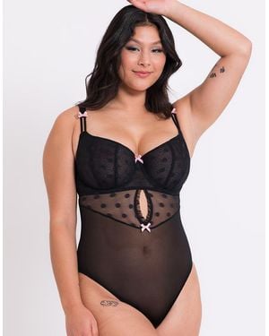 Curvy Kate Frill Me Balcony Bodysuit - Black