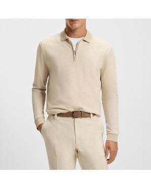 BOSS Cream Peduzzi Quarter Zip Jumper - Natural