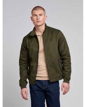 U.S. POLO ASSN. Khaki Cotton Twill Harrington Jacket - Green