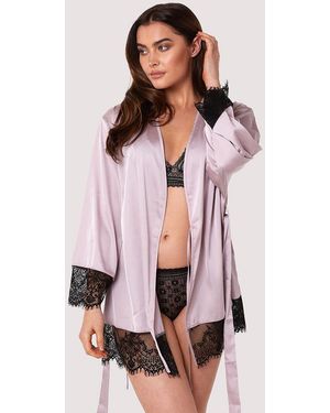 Wolf & Whistle Alaia Mink Caged Kimono - Pink
