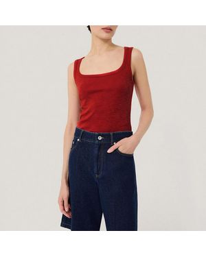 Jigsaw Cotton Luxe Square Neck Tank - Blue