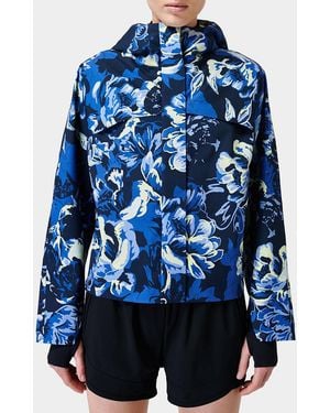 Sweaty Betty Floral Print Pro Light Cropped Running Jacket - Blue