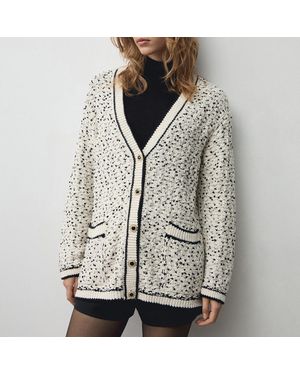 Mango Flecked Oversize Cardigan - Grey